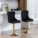Set of 2 Giga modern upholstered swivel barstools with tufted backs, adjustable height 25-33 inches, ideal for kitchen or pub.