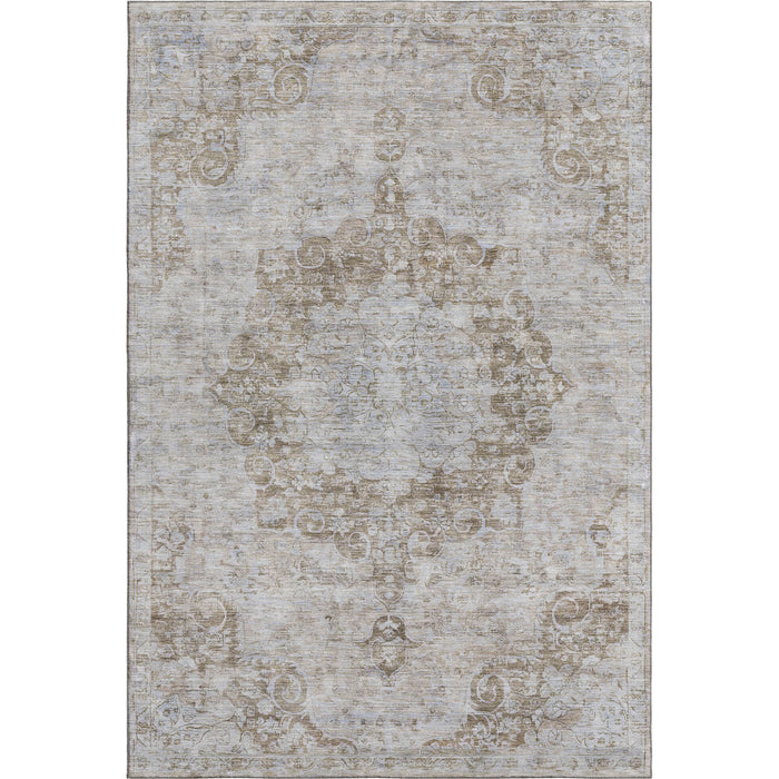 10' X 14' Oriental Washable Area Rug With UV Protection (692298) - Chocolate / Beige