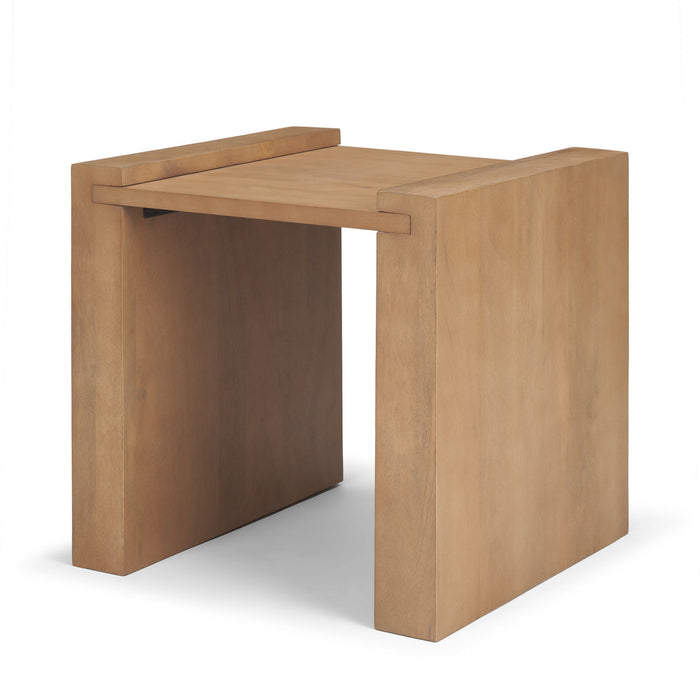 Solid Wood Square Sled End Table - Natural