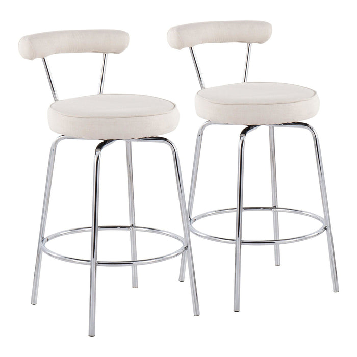 Rhonda - Contemporary Counter Stool (Set of 2) - Chrome Frame