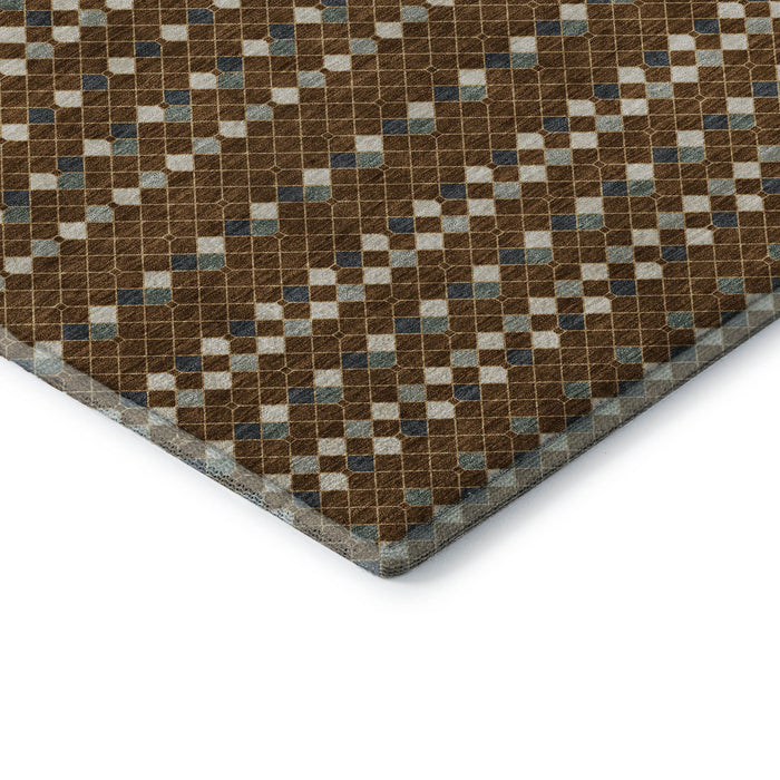 10' X 14' Striped Washable Area Rug With UV Protection (693522) - Brown / Gray / Ivory