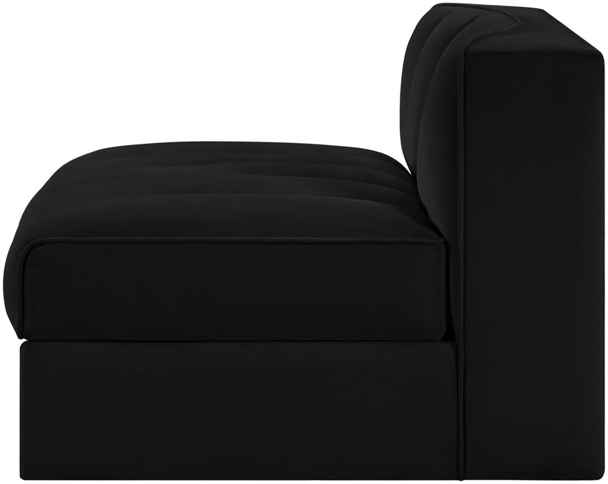 Rummi - Velvet Performance Fabric Upholstered Modular Armless Chair