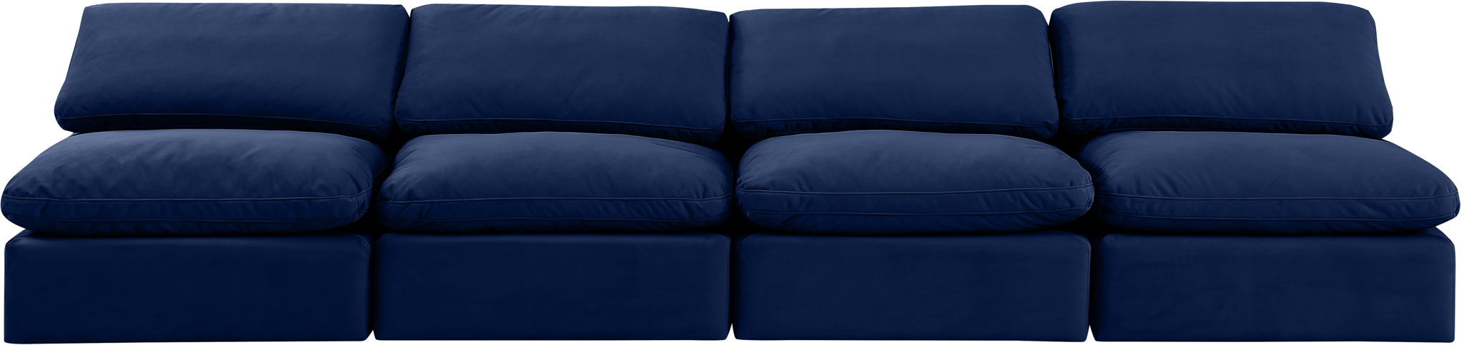 Indulge - Velvet 4 Seat Modular Armless Sofa
