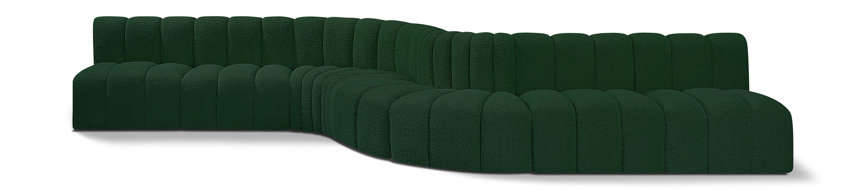 Arc - Boucle Fabric 8 Piece Curved Modular Sofa