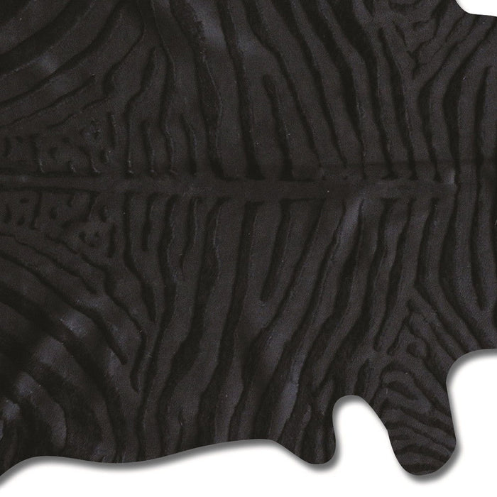 6' x 7' Handmade Area Rug - Black Cowhide
