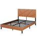Giga vintage upholstered bed with under bed storage and square platform design in a cozy bedroom setting.