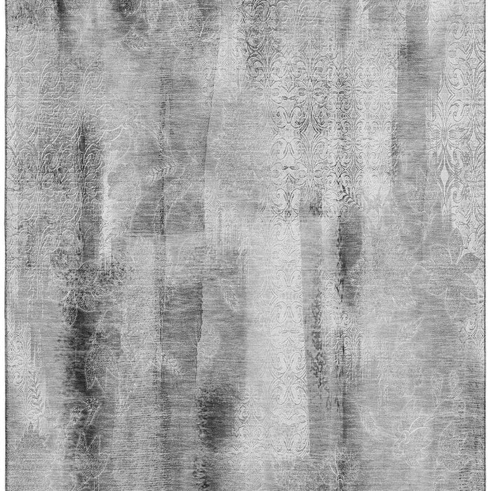 10' X 14' Abstract Washable Area Rug With UV Protection (648124) - Gray / Ivory