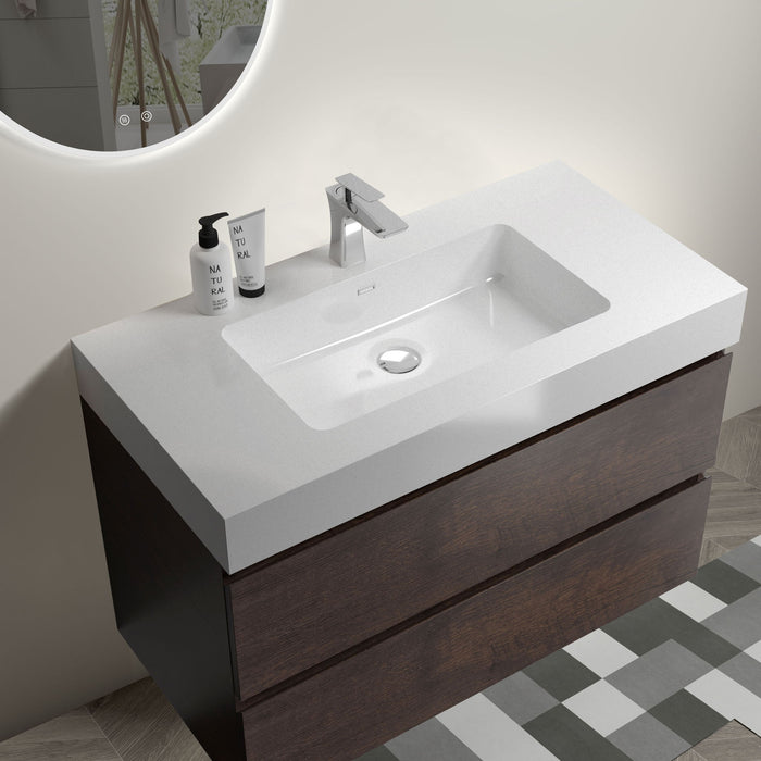Giga Alice wall-mounted bathroom vanity with integrated sink and large storage, modern design, floating style, no drain or faucet included.