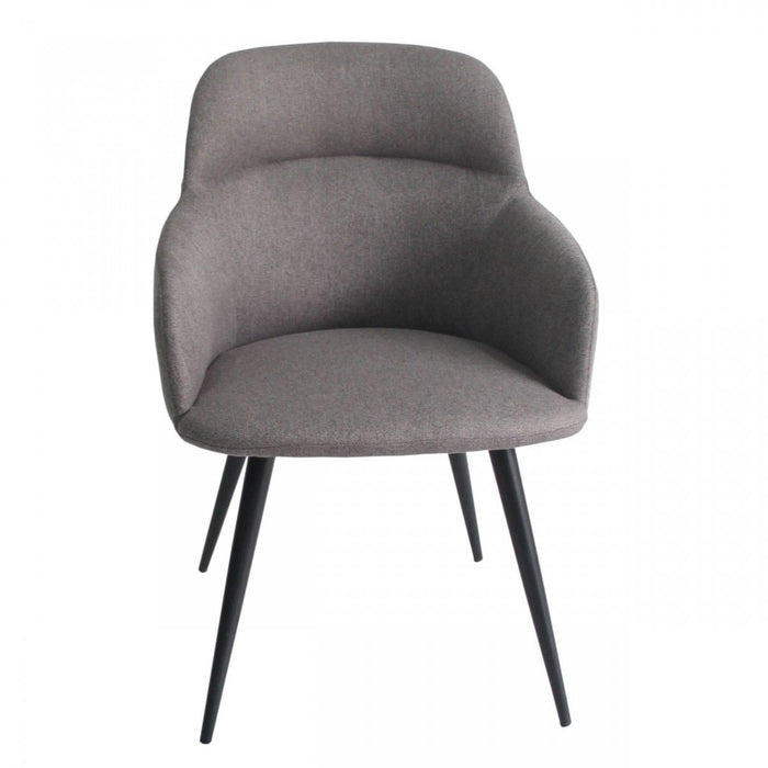 Upholstered Fabric Metal Dining Arm Chair - Gray