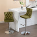 Set of 2 Giga modern swivel barstools with tufted upholstered backs, adjustable height 25-33 inches, ideal for kitchen islands.