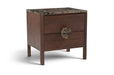 Varenna 22-inch acacia wood nightstand by Meridian Furniture, accent nightstand with sleek design and natural wood finish.