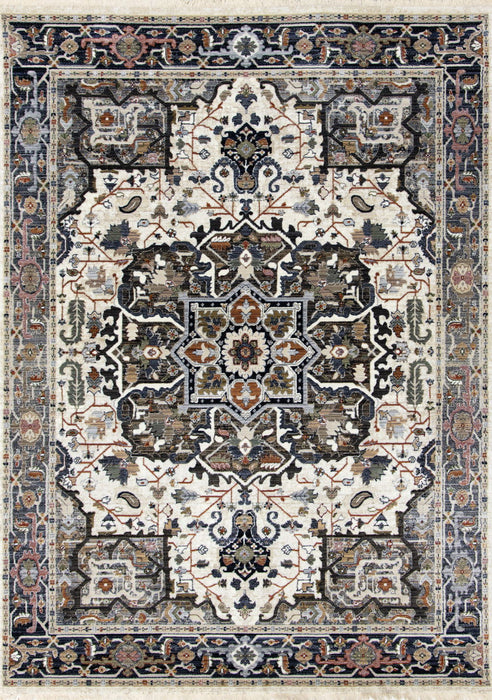 8' X 10' Medallion Area Rug (660313) - Gray / Black / Ivory