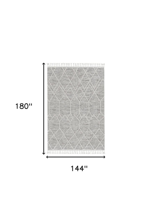 12' x 15' Geometric Area Rug - Gray And Ivory