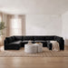 Meridian Furniture Hammond velvet performance fabric 6-piece U-shaped armless sectional sofa with plush upholstery and modern design.