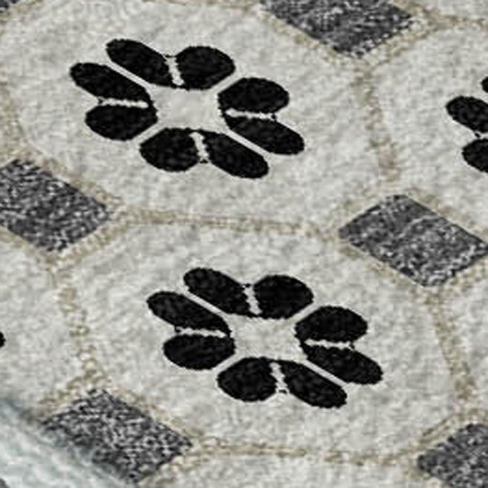 10' X 14' Geometric Washable Area Rug With UV Protection (693654) - Ivory / Black / Gray