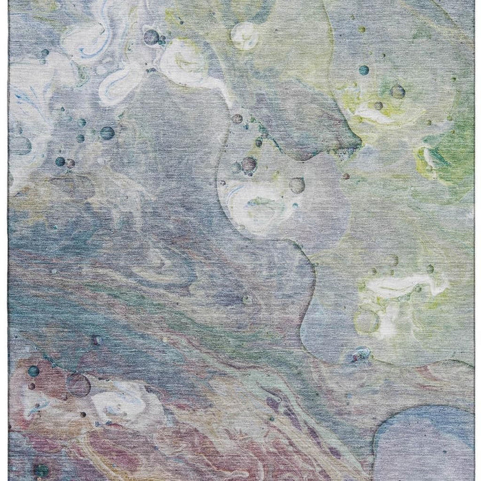 10' X 14' Abstract Washable Area Rug With UV Protection (708850) - Blue / Purple / Green