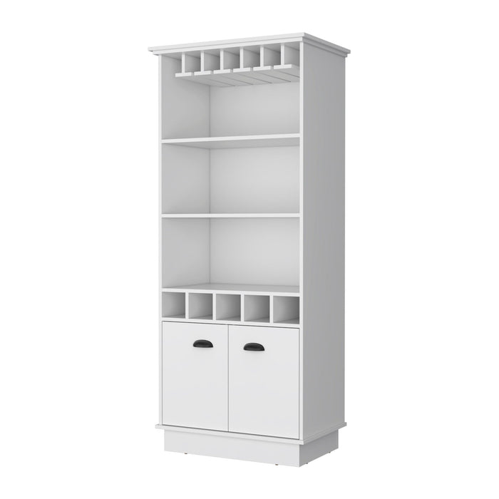 29" Wood Bar Cabinet With Two Doors - White