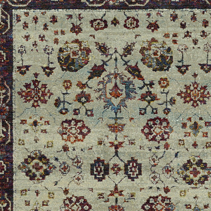 9' x 12' Oriental Power Loom Area Rug - Red And Ivory
