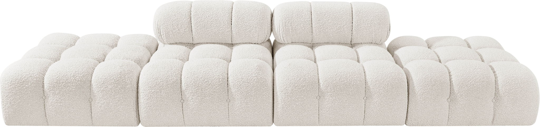 Ames - 4 Piece Boucle Upholstered Modular Sofa With 2 Backless Seats