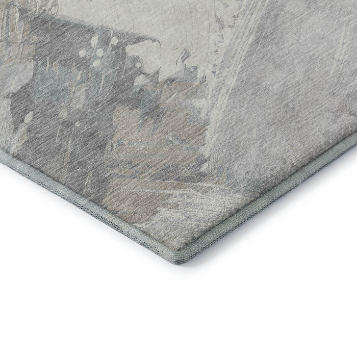 10' X 14' Abstract Washable Area Rug With UV Protection (694146) - Beige / Gray / Silver