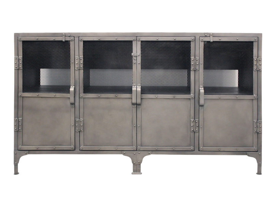 61" Metal Enclosed Storage TV Stand - Gray