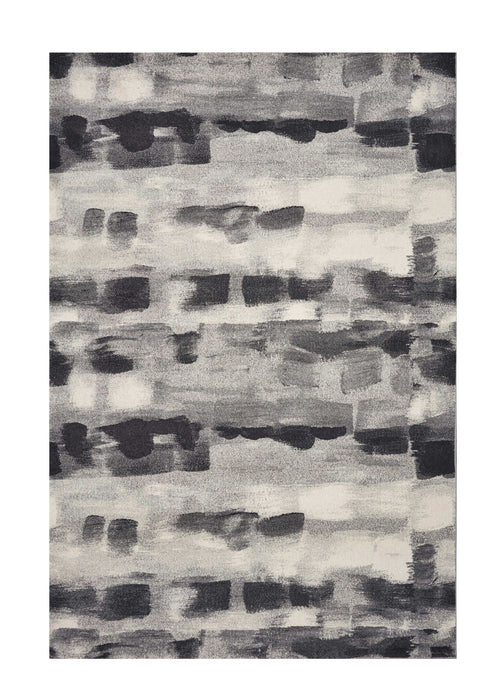 10' x 13' Machine Woven Abstract Brushstroke Indoor Area Rug - Shades Of Gray