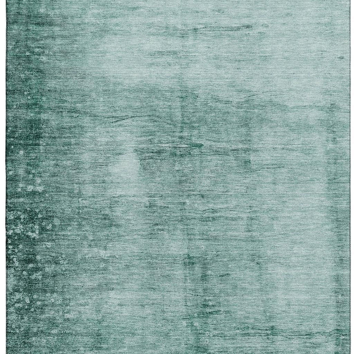 10' X 14' Abstract Washable Area Rug With UV Protection (706891) - Teal / Aqua