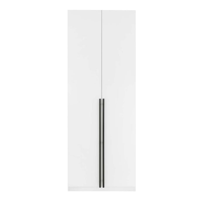 Manhattan Comfort wardrobe closet with hanging rod and shoe shelves, modern bedroom storage solution
