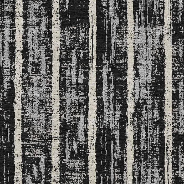 10' X 14' Striped Washable Area Rug With UV Protection (670862) - Black / Beige / Gray
