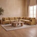 Meridian Furniture Hammond velvet performance fabric 6-piece corner sectional with plush cushions and modern upholstery design.