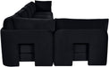 Velvet performance fabric Meridian Furniture 6-piece L-shaped armless sectional sofa in a stationary design.