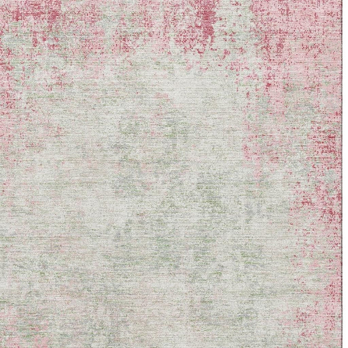 10' X 14' Abstract Washable Area Rug With UV Protection (674880) - Pink / Ivory