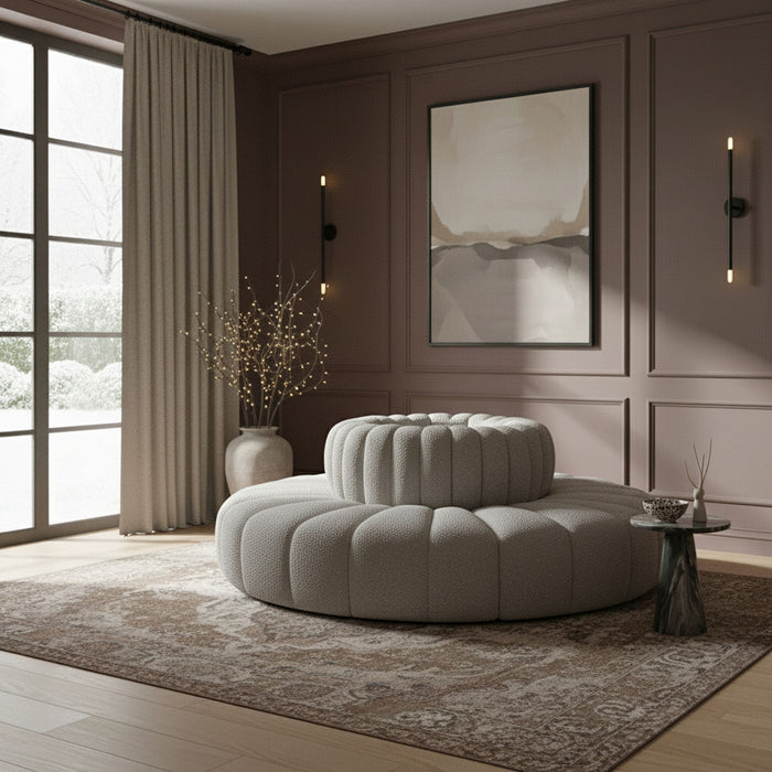 Arc - Boucle Fabric 8 Piece Round Modular Sofa