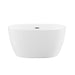 Giga freestanding oval bathtub in gloss white with overflow and pop-up drain, double-walled design, showcasing smooth, elegant curves.