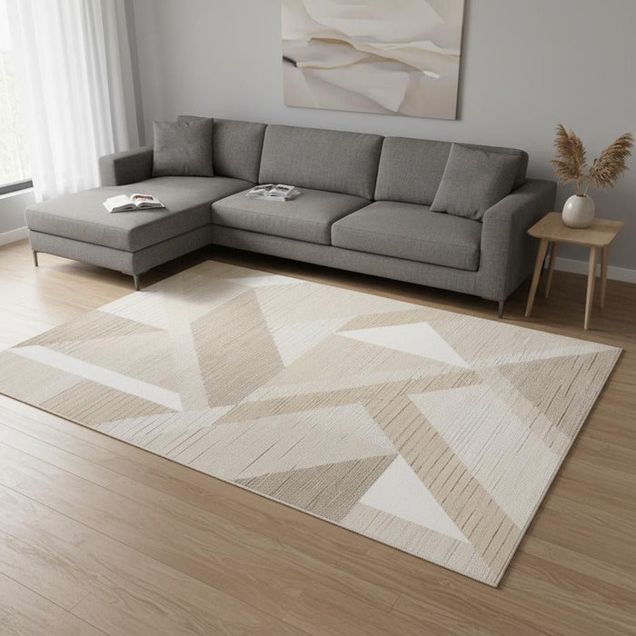 8' X 11' Geometric Area Rug (661286) - Beige / Cream