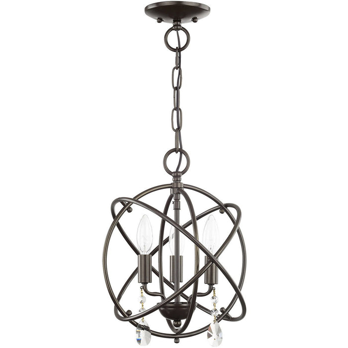 14" Three-Light Dimmable Chandelier With Shades - Bronze