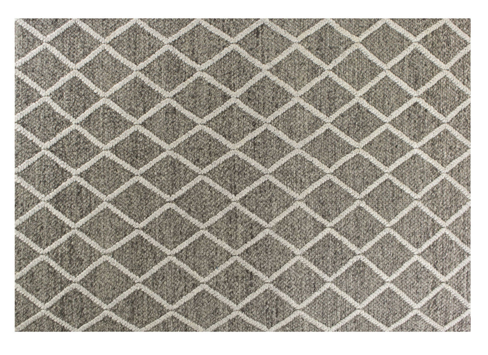 8' x 10' Hand Woven Diamond Pattern Indoor Area Rug - Dark Gray