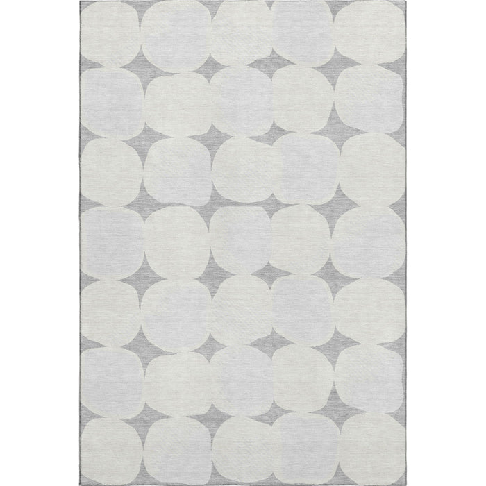 10' X 14' Abstract Geometric Washable Area Rug With UV Protection (669192) - Gray / Ivory
