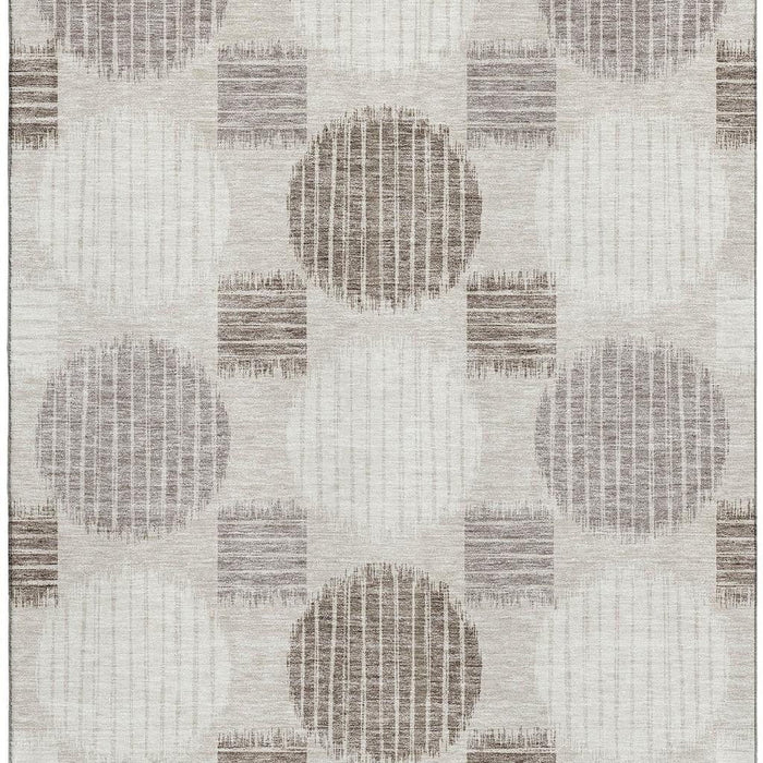 10' X 14' Geometric Washable Area Rug With UV Protection (671510) - Beige / Ivory / Taupe