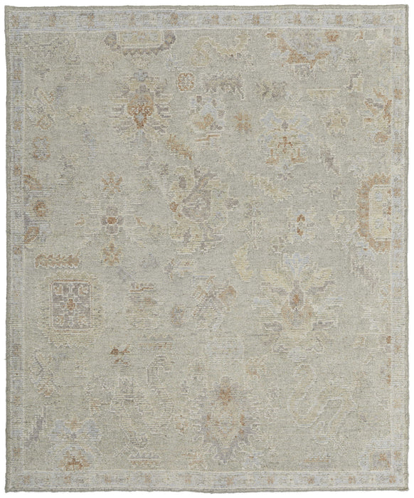 9' x 13' Wool Floral Hand Knotted Area Rug - Gray And Brown