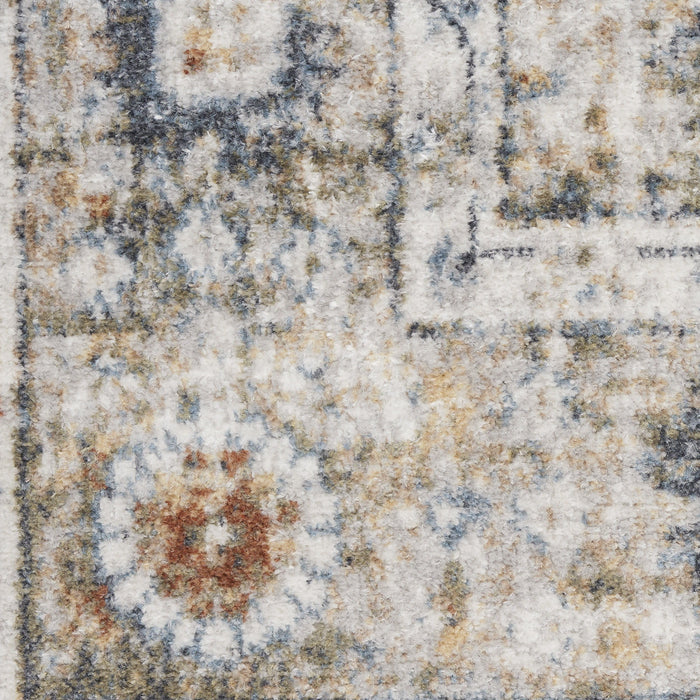 8' X 10' Floral Distressed Area Rug (556349) - Gray
