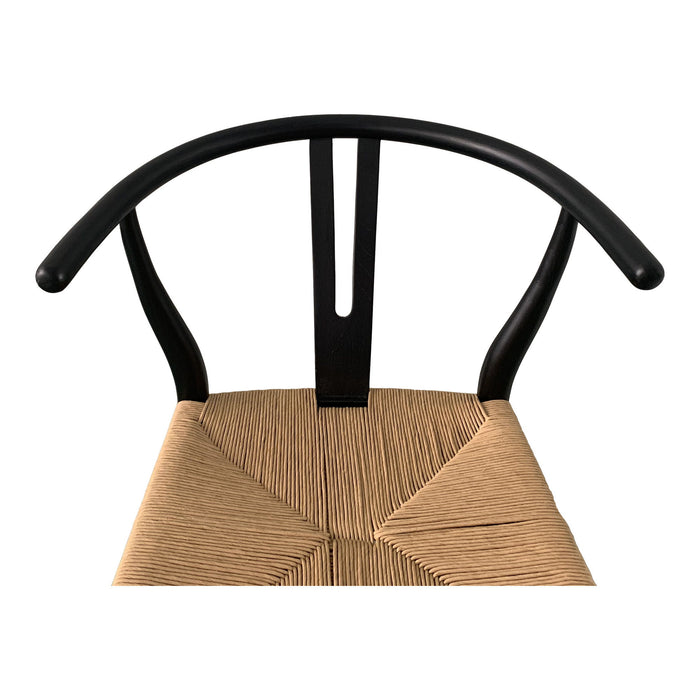 Solid Wood Wishbone Back Dining Arm Chairs (Set of 2) - Black