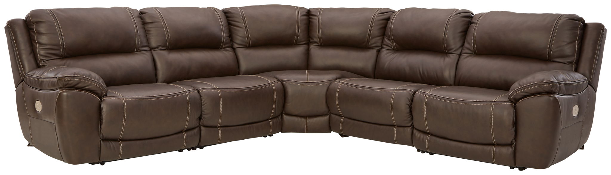 Dunleith power reclining sectional sofa by Signature Design Ashley featuring plush cushions and reclining seats in a modern living room setting.