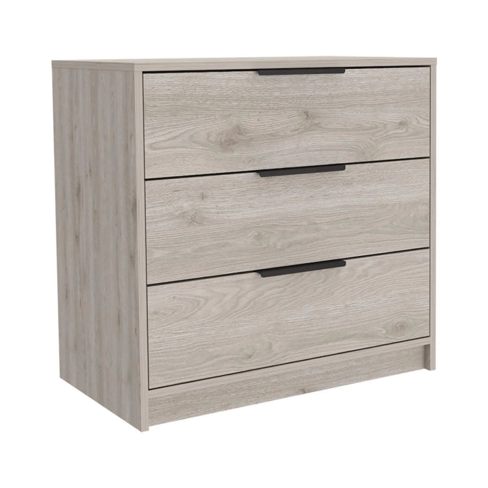 28" Wood Three Drawer Dresser - Light Gray