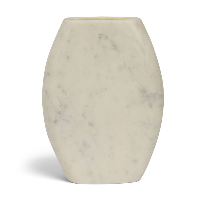 Sadie genuine marble vase by Meridian Furniture, featuring a sleek design with natural marble patterns, perfect for decorative display.