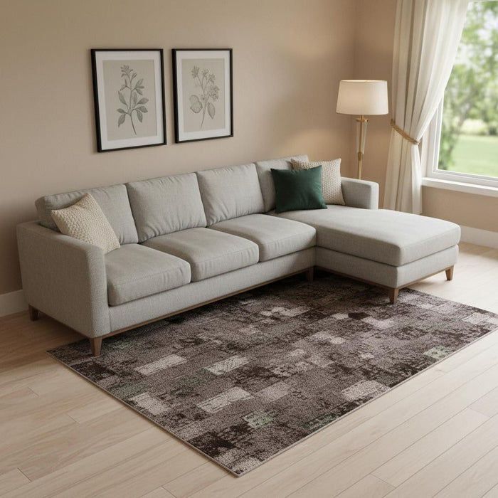 10' X 14' Ombre Washable Area Rug With UV Protection (710909) - Black / Gray / Silver