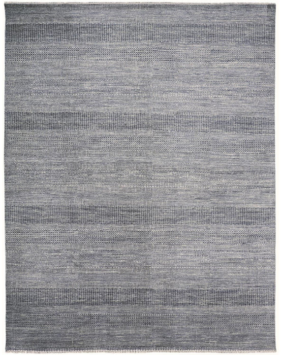 5' x 8' Wool Striped Hand Knotted Area Rug - Silver
