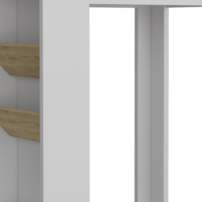 Wood Kitchen Island Pantry Cabinet (Set of 2) - White