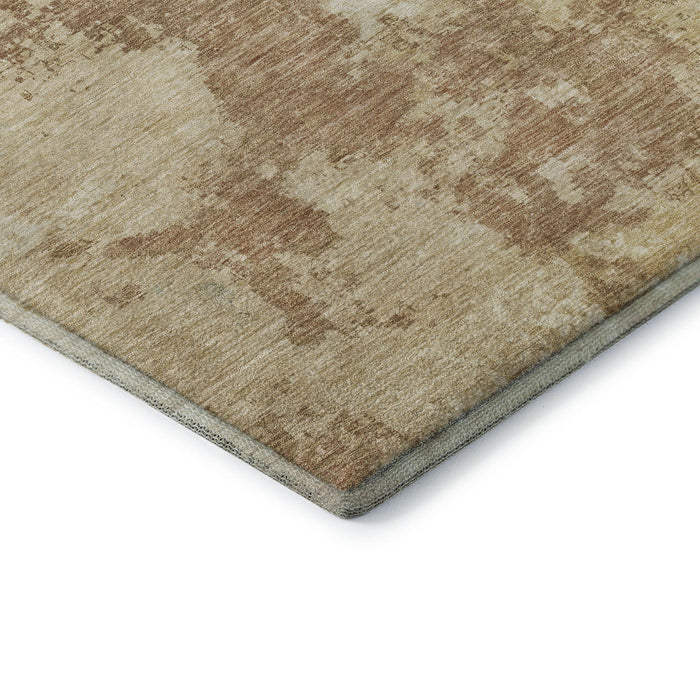 10' X 14' Abstract Washable Area Rug With UV Protection (696158) - Coral / Ivory / Beige