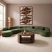 Meridian Furniture Avra 189-inch velvet upholstered sectional sofa with plush cushions and modern design for stylish living rooms.